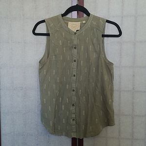 🎉HP🎉 Anthropologie Olive green button-down top 4